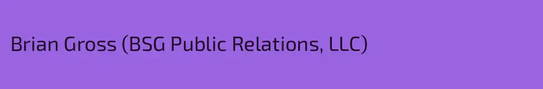 Brian Gross (BSG Public Relations, LLC)
